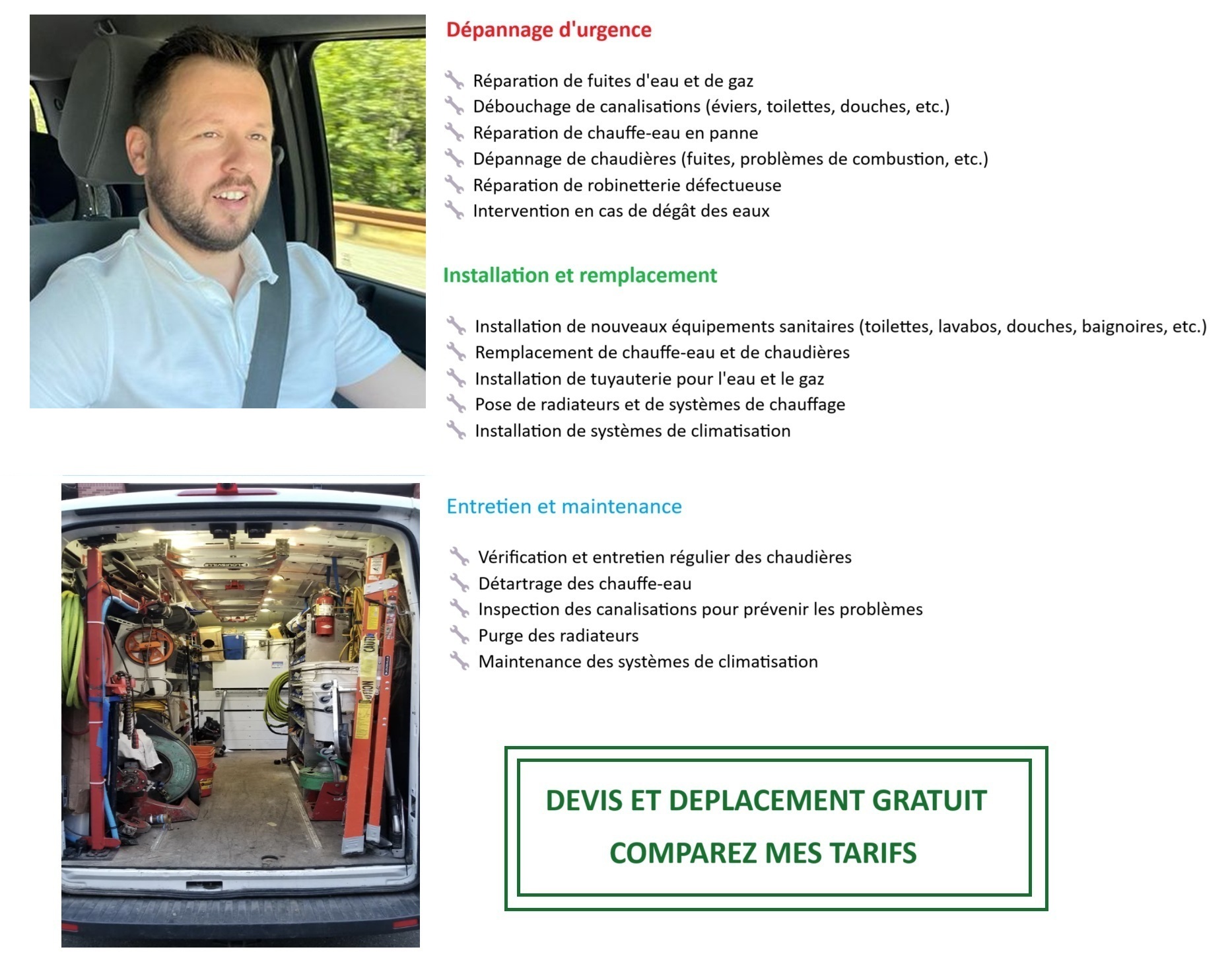 Plombier en intervention